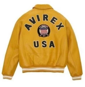Avirex American Flight Yellow Aces A2 USA Edition Jacket, Avirex Bomber - Picture 1 of 3