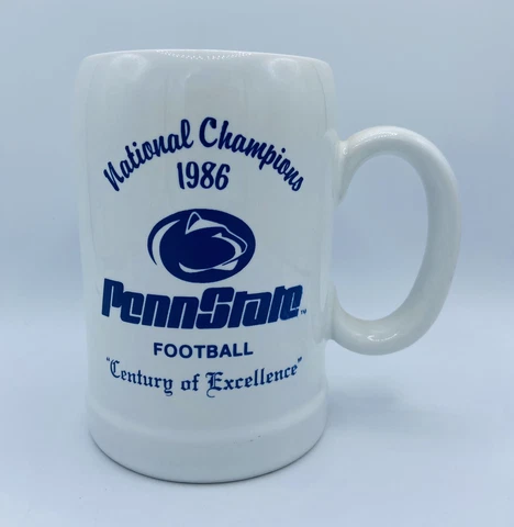 *VINTAGE* Penn State Nittany Lions 1986 Nat'l Champions Schedule Tall Mug/Stein Cover