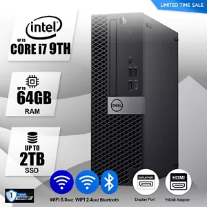 DELL Desktop Computer PC Up to i7 9TH, 64GB RAM, 2TB SSD, Windows 10/11,WIFI - Picture 1 of 4