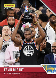 2019 KEVIN DURANT ALL-STAR GAME MVP CHARLOTTE PANINI INSTANT CARD #107 L/E of 66