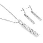 Pendant Necklace Earrings Jewelry Set Swarovski Crystal Elements 14K Rose Gold