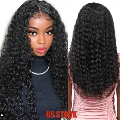 Pelucas de onda profunda largas rizadas de encaje frontal peluca afro rizada peluca de cabello humano Foto 1 de 4