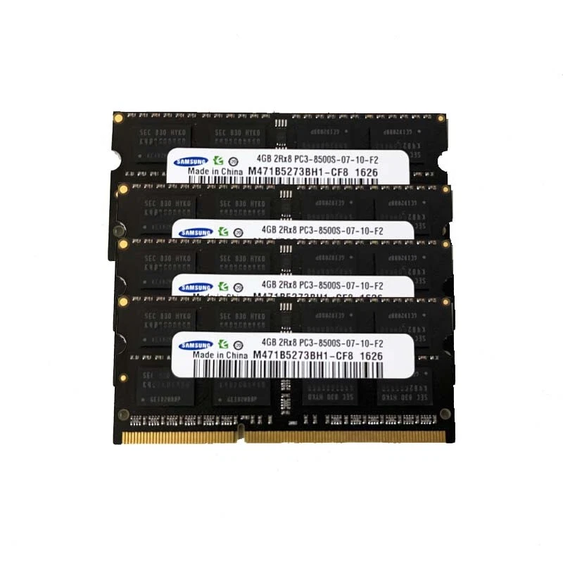 Samsung 4x4GB 2RX8 DDR3 1066MHz PC3-8500S 204PIN SO-DIMM Laptop RAM Memory - Image 1 of 1