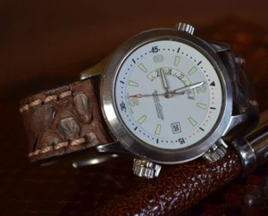 PULSERA RELOJ 22 20 18 MM VINTAGE MARRÓN II AUTÉNTICO PYTHON MA CORREA HECHA A MANO - Imagen 1 de 12