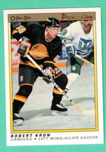 (1) ROBERT KRON  1990-91 OPC PREMIER # 52 CANUCKS ROOKIE NM-MT  (H5178)