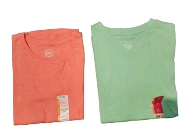 Two girls t shirts size 7-8, Orange & Green - Image 1 of 3