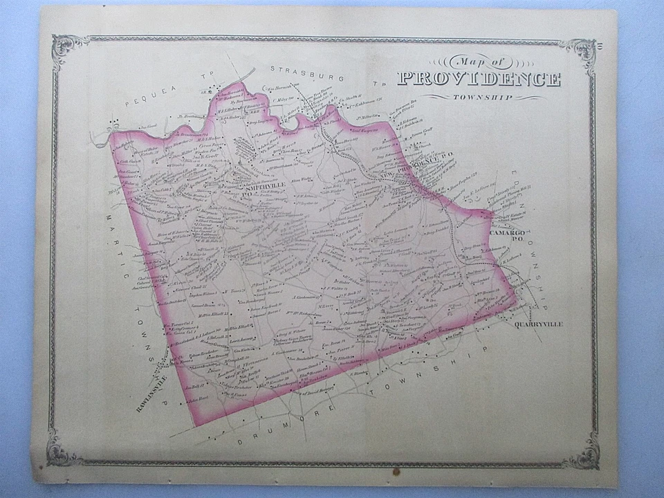 ORIGINAL 1875 Lancaster PA Map - Providence Township - Image 1 of 3