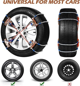 Snow Chains, Tire Chains for SUV Car Pickup Trucks, Universal Adjustable Emergen - Picture 1 of 6