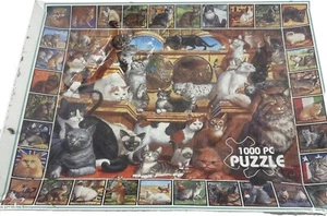 Vintage 1998 THE WORLD OF CATS Jigsaw Puzzle 1000 Piece New Sealed Retro Hipster - Bild 1 von 5