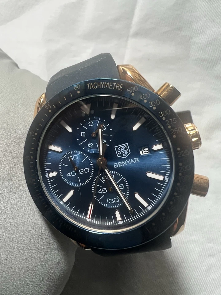 Benyar Cronógrafo FECHA, Azul Marino,46mm,BY-5140M,WR30M, Reloj Hombre’s Foto 1 de 4