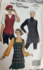 Vintage Women’s Vogue Waistcoat Sewing Pattern in Size 8/10/12 - Opened / Cut - Picture 1 of 1