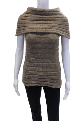 Suéter Magaschoni Para Mujer Sin Mangas Cuello Alto Concha Bronce Talla Extra Pequeña Foto 1 de 4