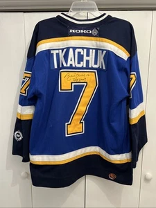 BRETT HULL signiertes "HOF 2009" St. Louis Blues #7 Keith Tkachuk Trikot, Koho Gr. M - Bild 1 von 9