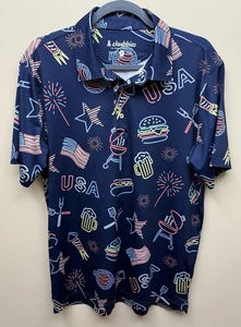 Polo de manga corta azul patriótico de Cubbies para hombre talla M - Excelente  - Imagen 1 de 6