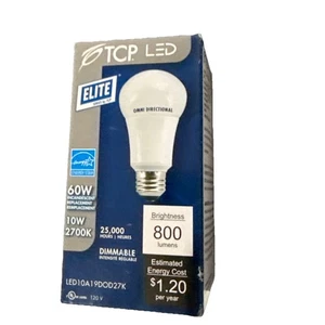 Elite LED bulb 10W 2700K 800 Lumens 60W Incandescent Replacement 25k Life New - Picture 1 of 5
