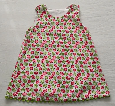 Vestido Jersey Hecho a Mano Holiday Peace Sign Niñas Talla 6 Rojo Verde Usado en Excelente Condición Foto 1 de 4