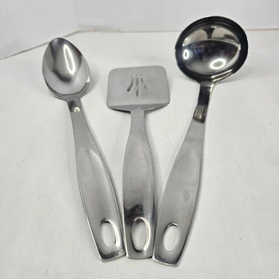 Oneida Stainless Steel Cooking Utensil 3 Large Spoon Spatula Soup Sause Spoon - Image 1 of 4