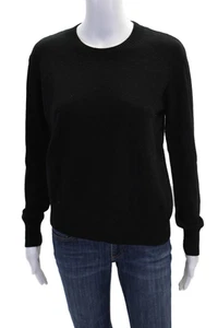 Minnie Rose Womens Cashmere Knit Round Neck Pullover Sweater Top Black Size XS - Picture 1 of 6