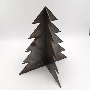 Rustic Christmas Tree Decor Metal Tabletop Mantel Sheet Steel 12"x12" Farmhouse - Picture 1 of 11