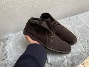 ERMENEGILDO ZEGNA Loafer Size 11.5  US Brown  Suede Lace Up Made In Italy - Picture 1 of 11