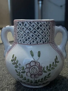 Hand-Painted Portuguese Vase • SEL XVIII Style • Signed 2001 Vintage Pottery - Picture 1 of 7