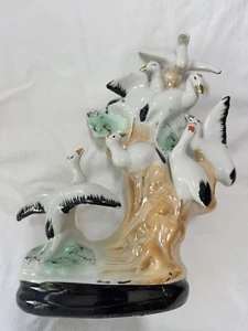 Asian Vintage Porcelain 7 birds seagulls made in China F.E.I - Picture 1 of 24