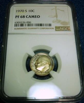 1970-S NGC PF68 CAMEO 10C ROOSEVELT DIME #006 - Image 1 of 4