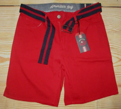 MENS AMERICAN RAG RED SHORTS WITH BELT SIZE 30 - Image 1 of 2