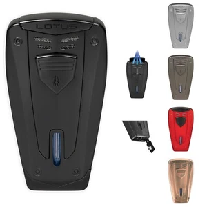 Lotus Fusion Cigar Lighter Triple Flames Metal Housing w/ Punch Choose Color - Picture 1 of 8