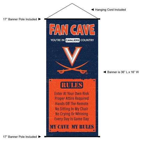 University of Virginia Cavaliers Man Cave Fan Room Banner Poster Art Canvas Cover