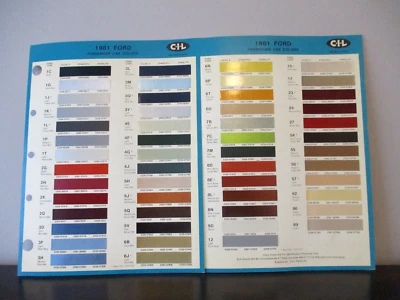 PAINT COLOR REFERENCE FORD PASSENGER 1981 SAMPLE PAINT CHIPS C-I-L FREE SHIPPING - Image 1 of 3