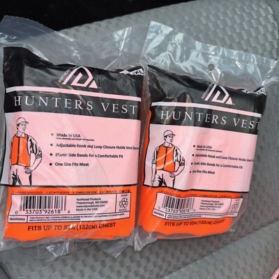 2-Mossy Oak Hunters Vest - SIZE XL/2XL Safety Blaze Orange - NEW FACTORY SEALED - Image 1 of 2