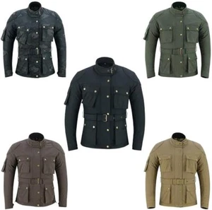 WARRIOR LADIES Classic Motorcycle Waxed Cotton CE Armour Breathable Biker Jacket - Picture 1 of 31