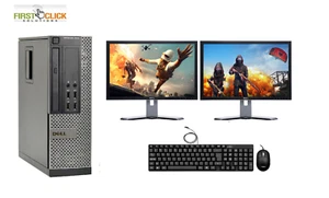 ULTRA FAST Gaming PC Dell DUAL SCREEN Intel Core i7 8GB 1TB Windows 11 GT710 - Picture 1 of 6