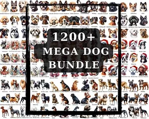 1200+Dog Clipart Bundle Mega Watercolor Dog Clipart Sublimation Designs,PNG File - Picture 1 of 5