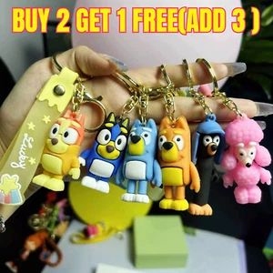 Bluey & Bingo Keyring Dog Cartoon Doll Keychain Bag Charm Gift Birthday Gift NEW - Picture 1 of 19