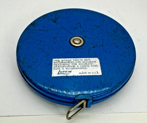 Lufkin 50' Cloth Tape Measure Carpentry Woodworking Vintage Blue wind up - Picture 1 of 6