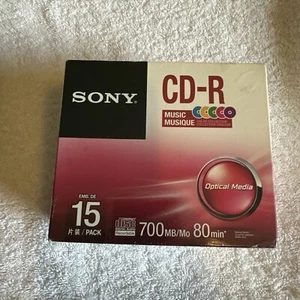 Paquete de 15 discos Sony CD-R Audio 80 min en estuches delgados colección de colores - Imagen 1 de 5