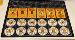 3 SIZES - Boston Bruins Stanley Cup & Retired Number Decal Banners Set MAN CAVE - Picture 1 of 7