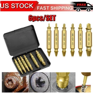 6x Damaged Screw Extractor Broken Bolt Remover Easy Out Drill Bits Stud Reverse - Picture 1 of 7