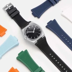 12mm 26mm For Tissot PRX Watch Strap Band Liquid Silicone White Quartz Automatic - Picture 1 of 32