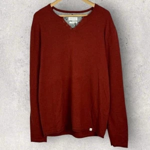 Harris Wilson Wool Blend Henley Knit Sweater Mens Size XL Orange Burnt Red NWT - Picture 1 of 13