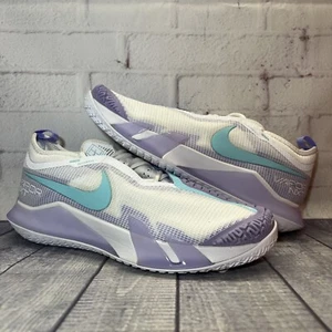 Nike React Vapor NXT HC Tennis Shoes White Purple CV0742-124 Women’s Size 9 NEW - Picture 1 of 12