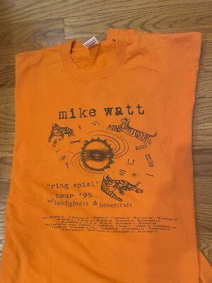 Camisa Mike Watt Vintage 1995 Ring Spiel Tour Con Foo Fighters y Aerodeslizador Rara Foto 1 de 4