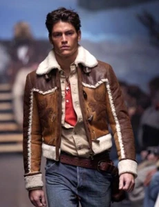 $ 5800 Dsquared leather/suede/fur prototype jacket L 3 pieces produced 50/FW 04 - Picture 1 of 13