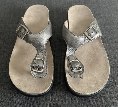 SAS Womens Sandals Size 6M Sanibel Pewter Thong Leather Comfort Shoes - Image 1 of 4