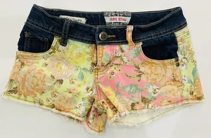 Hot Kiss Vintage Y2K Micro Shorts Cici Size 1 Floral Patchwork Boho Cutie Baddie - Picture 1 of 9