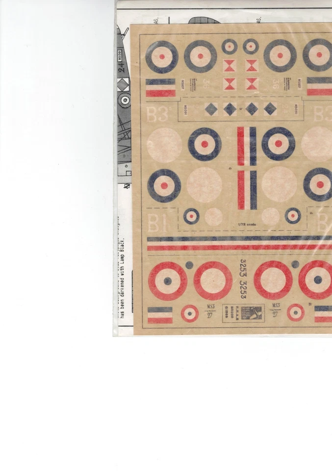 WW I ROYAL NAVAL AIR  SERVICE MARKINGS  BLUE RIDER DECALS SCALA 1/72 - Immagine 1 di 1