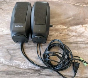 Logitech S120 Wired Speakers Black Pair AC Powered 3.5mm Connector - Afbeelding 1 van 9