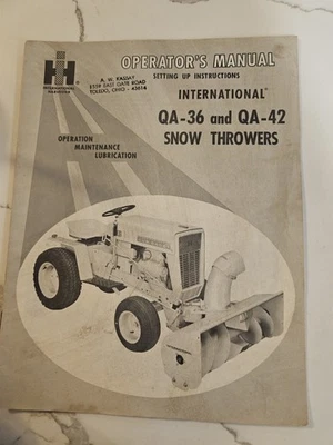 Cub Cadet Qa 36 Qa 42 Snowblower Owners Manual Book - Image 1 of 2